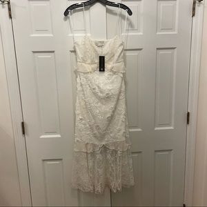 Sachin and Babi Milan Midi Embroidered Lace Dress